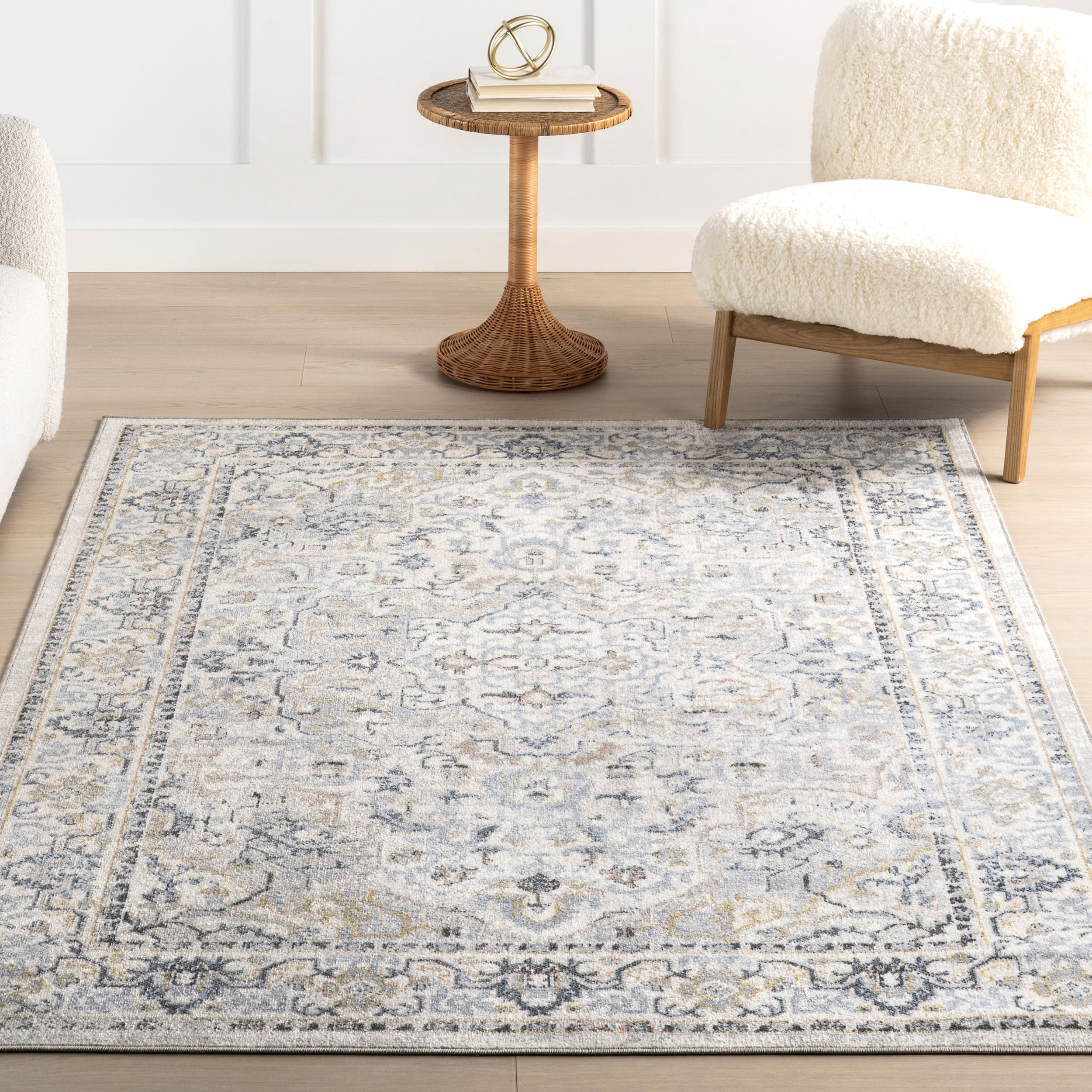 nuLOOM Cady Machine Washable Transitional Area Rug, 6' 7" x 9', Blue