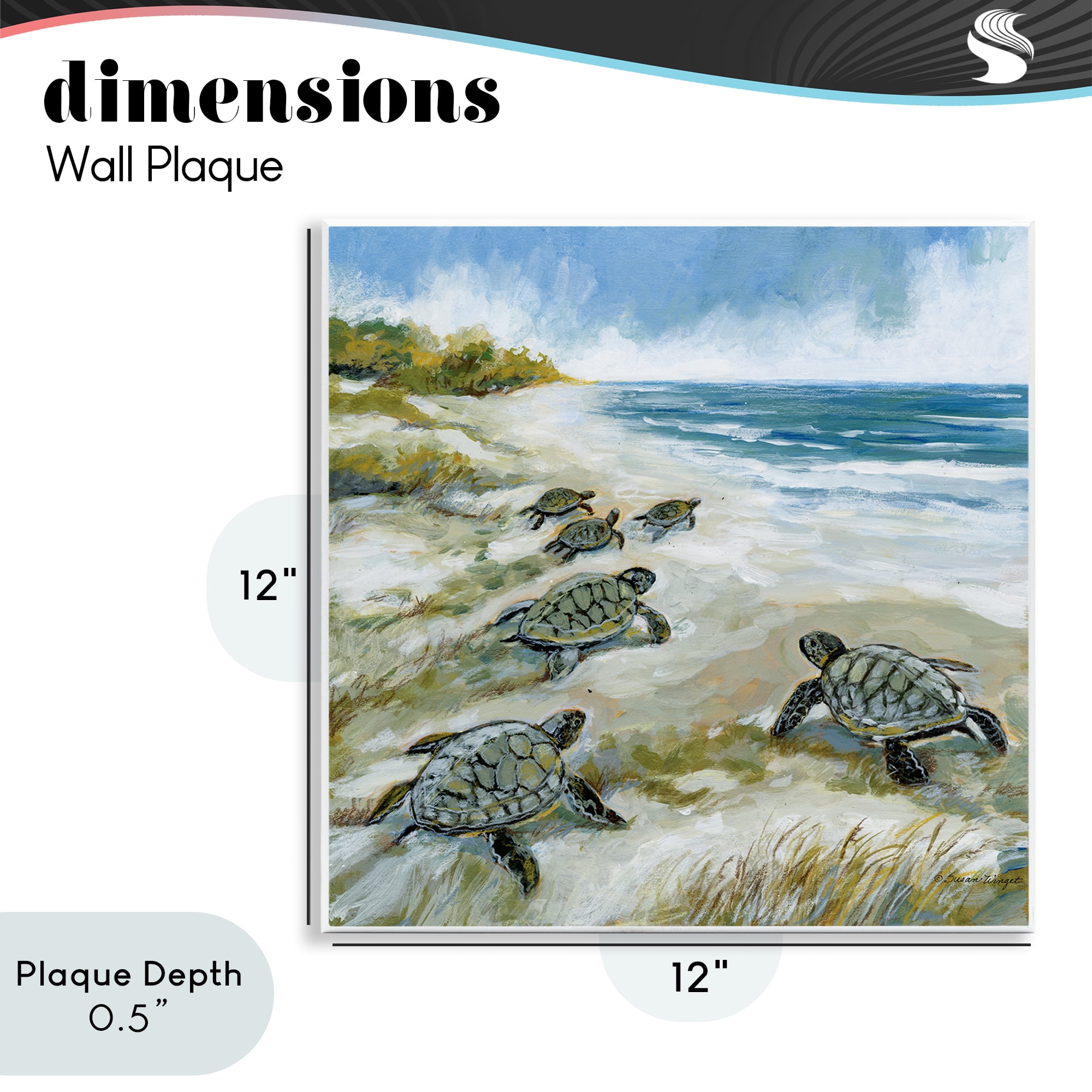 Stupell Industries Baby Sea Turtles on Beach Wall Plaque Art, design by Susan Winget