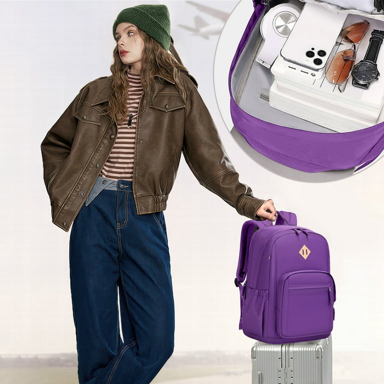 Dakimoe School Backpack, Water-Resistant, 15.6" Laptop, Purple photo 8
