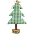 thumbnail image 5 of Plush Plaid Tree Christmas Decoration - 9.25" - Green and Beige, 5 of 7