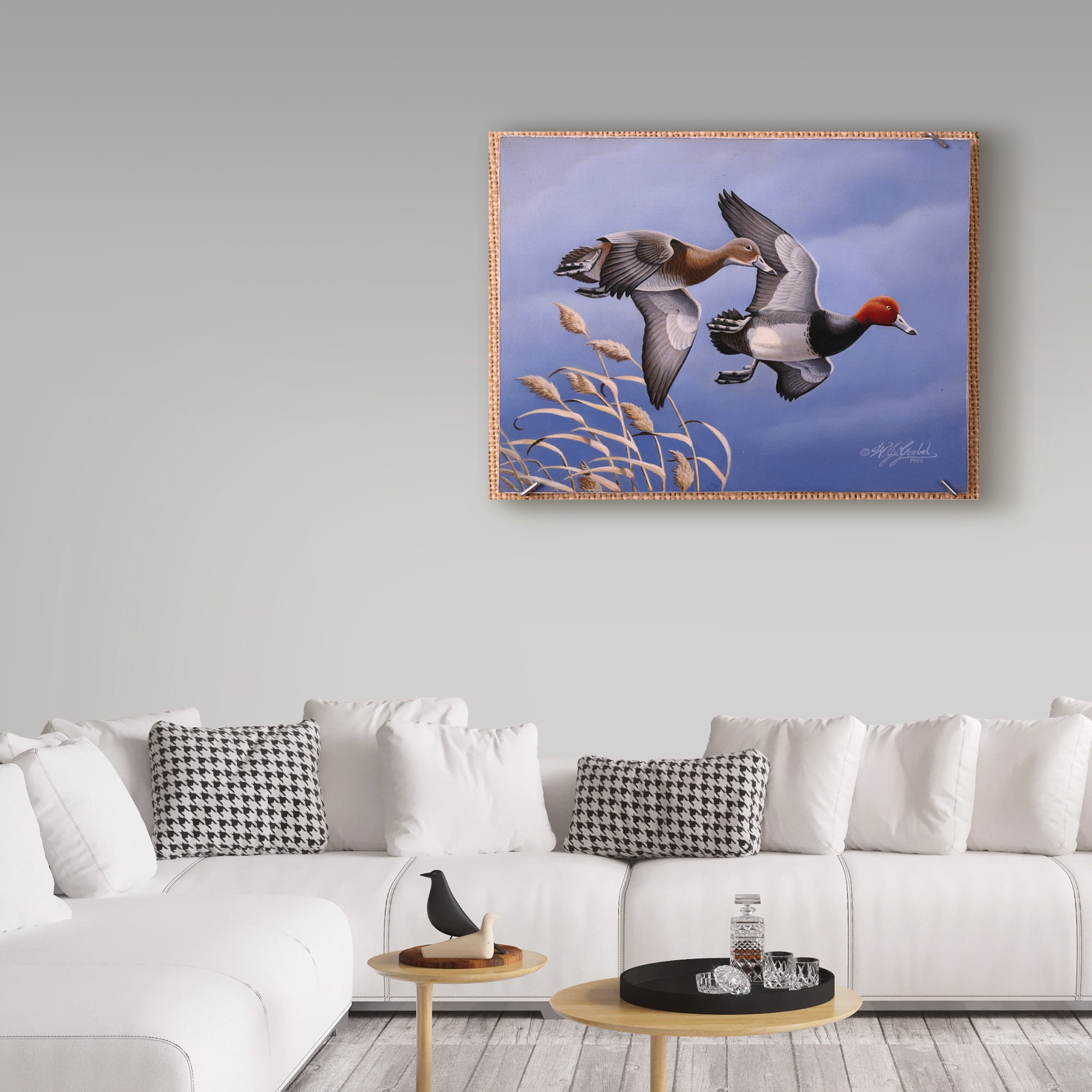 Trademark Fine Art '1986 Redhead Ducks' Canvas Art by Wilhelm Goebel