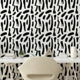 thumbnail image 3 of Modern Peel & Stick Wallpaper, Contemporary Abstract Grungy Weathered Random Monochromatic Brush Strokes Lines, Self-Adhesive Living Room Kitchen Accent, 3 Sizes, Black and White, by Ambesonne, 3 of 6