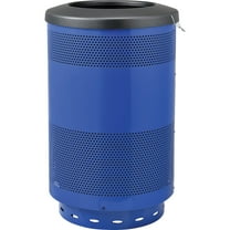 Global Industrial 641314BL 55 gal Perforated Steel Receptacle with Flat Lid - Blue