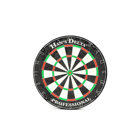 HAN'S DELTA Professional Regulation Steel Tip Bristle Dartboard Set, with Staple-Free Bullseye, High Tensile Steel Spider Wire, Moveable Numbers Ring, Includes 6 Steel Tip Darts