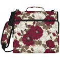 thumbnail image 2 of Zipper Binder with Shoulder Strap 2 inch 3 Ring Waterproof File Folder Organizer Bag 500 Sheet White and Crimson Roses Pattern, 2 of 8