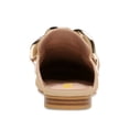 thumbnail image 4 of FSJ Women Classic Closed Round Toe Mules Chains Low Heeled Loafer Slides Comfortable Slip on Casual Walking Flats Size 8 Nude, 4 of 5