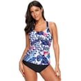thumbnail image 1 of Womens Striped Print Racerback Tankini Swim Top No Bottom, 1 of 3