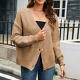 thumbnail image 4 of Turilly Women's Coats and Jackets Fashion Women's Daily V-Neck Long Sleeve Knit Cardigan Sweater Coat, 4 of 5