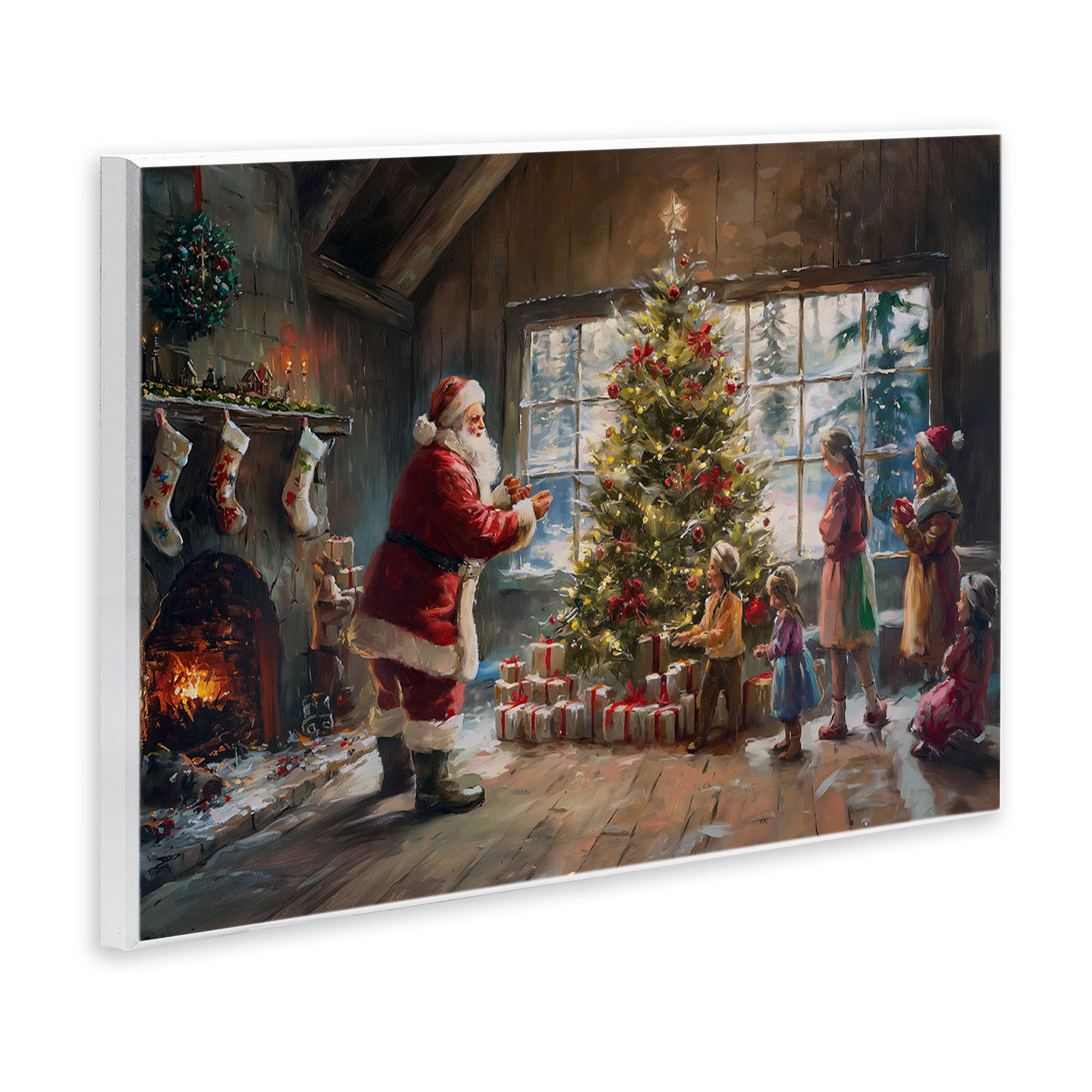 Stupell Industries Christmas Morning Family Holiday Painting Unframed Art Prints Wall Art, 15 x 10