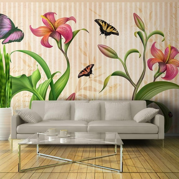 Tiptophomedecor Floral Wallpaper Wall Mural - Vintage - Spring