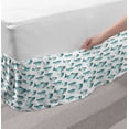 thumbnail image 2 of Turquoise and White Bed Skirt, Marine Pattern Watercolor Fishes Nautical Aquatic Life, Elastic Bedskirt Dust Ruffle Wrap Around for Bedding Decor, 4 Sizes, Turquoise Teal and Ruby, by Ambesonne, 2 of 2