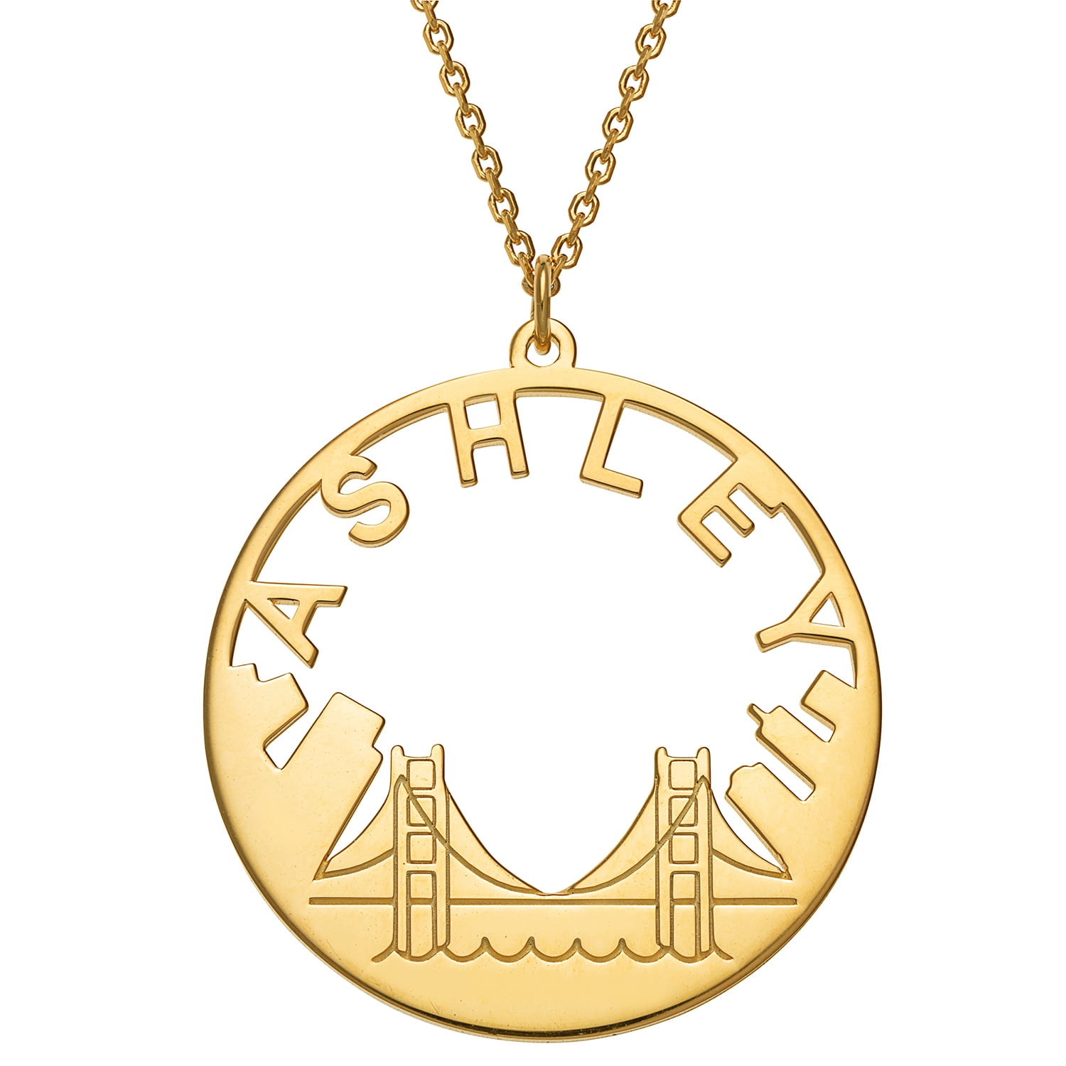 Personalized Personalized Cityscape Name Necklace San