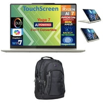 Lenovo Yoga 7 AI Powered 2-in-1 Laptop 14.0in Touchscreen OLED WUXGA Display (AMD Ryzen AI 7 350, 16GB LPDDR5X, 1TB SSD, Backlit KB, Fingerprint, WiFi 7, Webcam, Win 11 Home) w/Premium Backpack