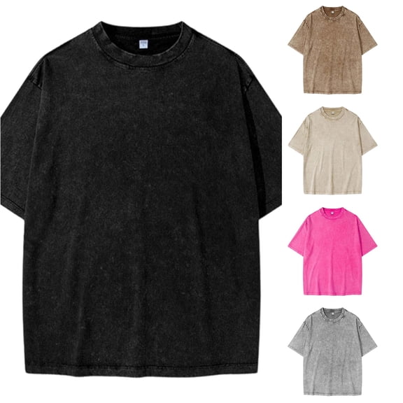 WERYOUNG Distressed Washed Style Basic Crewneck T Shirt For Boys Casual Short Sleeve Everyday Wear Tees Stylish Tops 1-2 Years