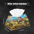thumbnail image 6 of Lsque Different Construction Site Vehicles Printed Long Tissue Box Cover Holder, Facial Paper Organizer Dispenser,Triangle with Bottom Belt, PVC Leather Decorative Organizer, 6 of 9