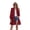 Burgundy, variant on Women's Ruffle Hem Plaid Button Down Long Sleeve Dress with 100% Polyester Fabric for Everyday Chic and Comfort