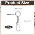 thumbnail image 2 of Spring Double Ring Keychain Holder Detachable Keychain Spring Shaped Accessories Silver 2, 2 of 7