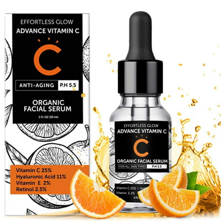 Vitamin C Serum for Face | With Hyaluronic Acid, Retinol, & Vitamin E | Natural Anti Aging & Wrinkle Facial Serum, Best Vitamin C Serum for your Skin (PH 5.5 for all skin types) - 1 Fl. Ounce / (Best Ph For Skin Care Products)