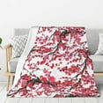 thumbnail image 3 of Pink Sakura Japan Cherry Blossom Throw Blanket Soft Sofa Bed Fleece Blankets For Men Women Boy Girl Gifts Blankets 40"X30", 3 of 9