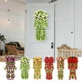 thumbnail image 1 of Ramo simulado de rosas violetas • 85 cm de flores artificiales • ratán de PE y pétalos de seda • Decoración exterior todo tipo de estaciones • Jardinería resistente al desvanecimiento, 1 of 5