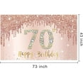 thumbnail image 2 of Happy 70th Birthday Banner Backdrop Decorations for Women, Rose Gold Happy 70th Birthday Banner Bac Birthday Party Sign Supplies, Pink 90 Year Old Birthday Poster Background Photo Booth Props Decor, 2 of 10