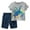 Gray, variant on Baby Boy Summer Clothes Printed Short Sleeve T-Shirt Tee Tops + Causal Shorts Cute Toddler Vacation Outfit Gray for 6-7 Years
