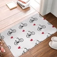 thumbnail image 2 of Non Slip Door Mat, Bike Pattern heart Fast Drying Bath Tub Mats, Absorbent Bathroom Rugs Entrance Welcome Mat, Bath MatS for Tub, Floor, Home, Kitchen, Hotel,16x24in, 2 of 6