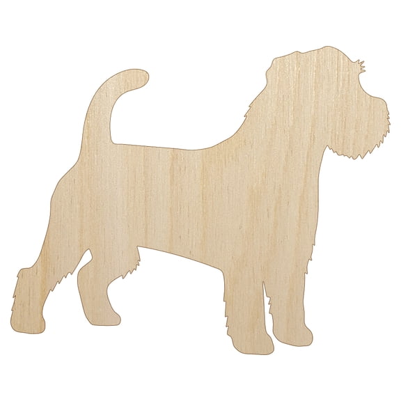 Rough Coated Jack Russell Terrier Parson Dog Solid Wood Shape Unfinished Piece Cutout Craft DIY Projects - 4.70 Inch Size - 1/8 Inch Thick