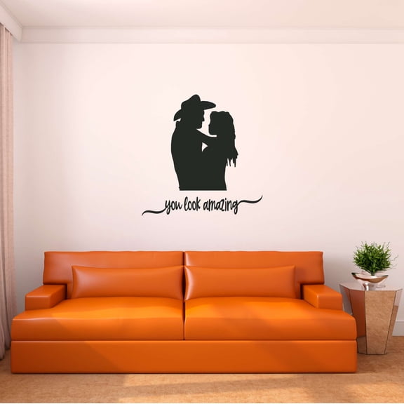 You Look Amazing Cowboy Cowgirl Love Kisses Hugs Roping Horse Chaps Rodeo Horse Pony Bull Steer Stallion Roper Holiday Gift Decorating Ideas Bedroom Wall Decal Sticker - Size: 40 In X 40 In