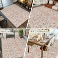 thumbnail image 6 of 6x9Ft Area Rugs Orange Boho Non-Skid Rubber Backing Large Rectangle Rugs - Living Room Bedroom Home Office, Vintage Southwestern Ethnic Mexican Floral Indoor Floor Mat Carpets Washable Rug, 6 of 9