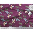 thumbnail image 2 of Soimoi Pink Rayon Fabric Plam Tree,Chair & Girl Beach Decor Fabric Printed Yard 42 Inch Wide, 2 of 3
