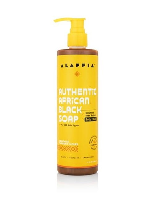 Alaffia Authentic African Black Soap Body Wash, Soothing Turmeric Ginger 12 FZ