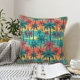 thumbnail image 6 of Xecao Hawaii Palms Print Soft Velvet Decorative Throw Pillow Covers, Square Cushion Cases for Bed, Sofa, Living Room, Car, and Indoor Outdoor Use-20"x20", 6 of 8