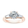 thumbnail image 1 of 0.90 Carat Excellent Round Cut Real Diamond Latest Design Three Stone Engagement Ring for Ladies Solid 14K Rose Gold Size 7.5, 1 of 8