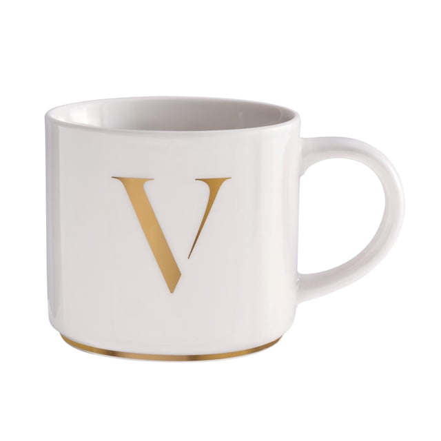 Taza para Café de Iniciales Oro de 500ml LuckyLy, Letra A dorado 500 ml