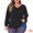 Black, variant on Unique Bargains Women's Plus Size Long Sleeve V Neck Chiffon Pleated Front Tops 1X Apricot