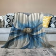 thumbnail image 2 of COMIO Flannel Material Blanket Wall Art for Living Room Large White Blue Flower Picture Giclee White, 2 of 6