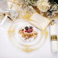 thumbnail image 6 of 175PCS Clear Gold Plastic Plates - Disposable Gold Party Plates & Pre Rolled Napkins with Cutlery for 25 Guests, 50Plates, 75Silverware, 25Cups, 25Napkin for Wedding & Party, 6 of 18