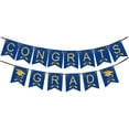 thumbnail image 2 of 2026 Graduation Decorations Congrats Grad Banner, 2026 graduations party decorations Graduation Banners Congrats Grad Banner for Congratulation Graduations Party Supplies, School, Home (Gold&Blue), 2 of 9