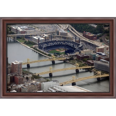 PNC Park 40x28 Large Walnut Ornate Wood Framed Canvas Art - Home of the Pittsburgh Pirates