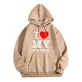 thumbnail image 1 of WEAIXIMIUNG Sweat à Demi-Zip pour Femmes Sans Capuche Saint-Valentin Adulte Manches Longues Imprimé Graphique Sweat à Capuche Pull Chandails en Molleton à Cordon, 1 of 4