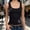 Black, variant on Y2k Ribbed Sleeveless Shirts for Women Metal Grommet Eyelet Studded Tank Tops Scoop Neck Camisole Edgy Grunge Punk Streetwear Going Out Apparel Pink L