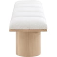 thumbnail image 4 of Meridian Furniture Pavilion Cream Boucle Fabric Bench, 4 of 9