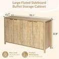 thumbnail image 5 of Haverchair 4-Door Fluted Buffet Storage Cabinet, Modern Wave Fluted Sideboard Buffet Cabinets with Storage & Adjustable Shelf, Accent Console Table Credenza for Living Room Kitchen Entryway, 5 of 8