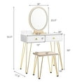 thumbnail image 2 of Patiojoy Ensemble de Coiffeuse avec Miroir à Écran Tactile Blanc, 2 of 6