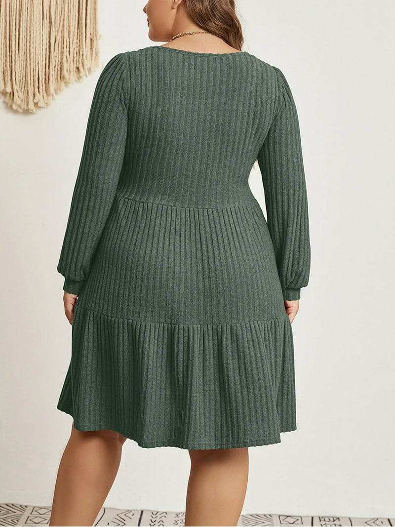 Cuteduck Women's Plus Size Fall Sweater Dress Long Sleeve Babydoll Dresses with Pocket, 1X-5X - Walmart.com Cuteduck Women's Plus Size Fall Sweater Dress Long Sleeve Babydoll Dresses with Pocket, 1X-5X - Walmart.com