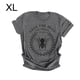 thumbnail image 2 of Guardurnaity Mujer Carta Gráfico Impreso Cuello Manga Corta Camisa Prendas para la parte del cuerpo Gris oscuro XL, 2 of 6