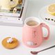 thumbnail image 4 of Linda taza de café de cerámica Linda tapa de gato con cuchara Posavasos Kawaii Taza de té novedosa Taza femenina rosa Taza de Navidad Regalo del día de la madre Regalo de cumpleaños 450ML, 4 of 5
