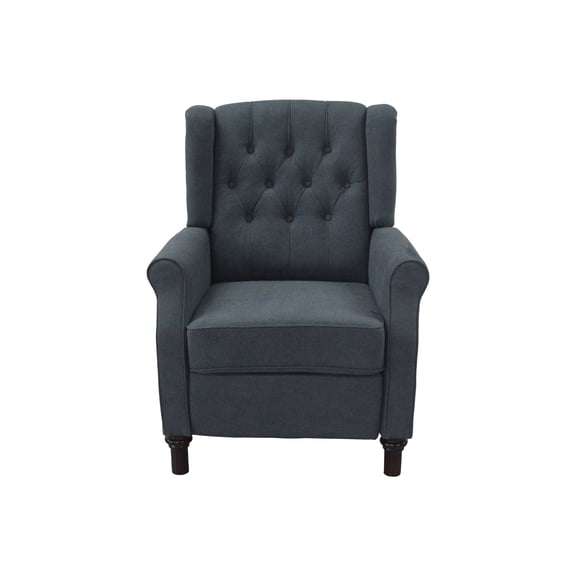 Redde Boo New Design Classic Dark Gray Waterproof Fabric Living Room Pull Button Sofa, High Back Manual Recliner Chair Cinema Home Theatre Cozy Recliner Sofa