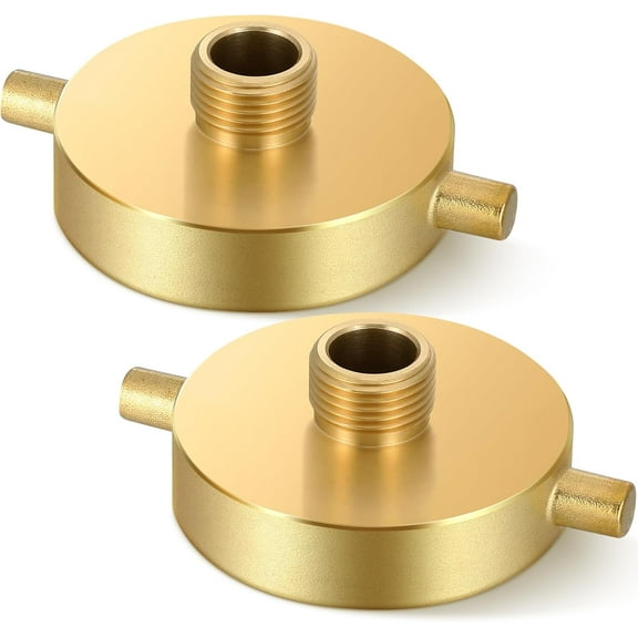 2 Packs Fire Hydrant Hose Adapter 2-1/2" NST/NH Female x 3/4" GHT Male Hydrant Hose Adapter with Pin Lug Brass Fire Fitting Connector for Garden, Pipes